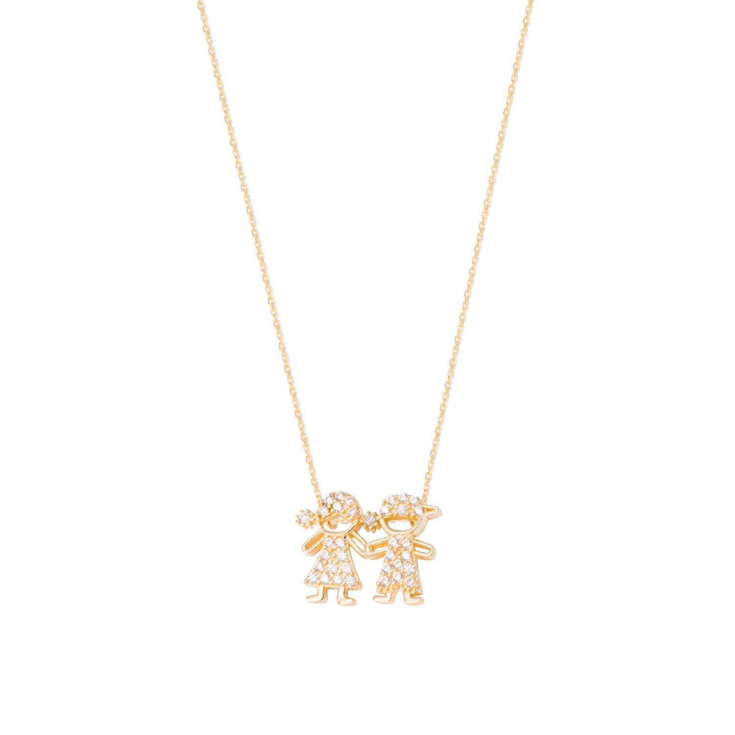 Collar de Oro de 18kt Circonita niños-2