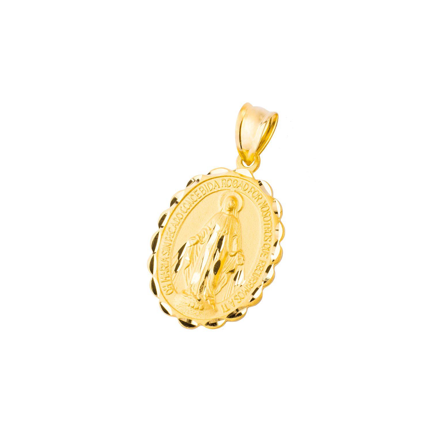 Colgante de Oro 18kt Virgen Milagrosa 28x19mm-0