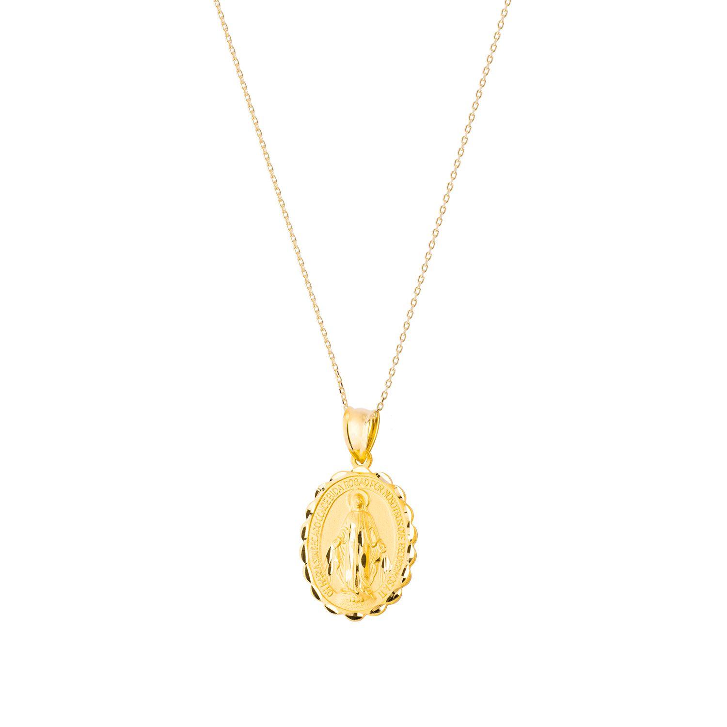 Colgante de Oro 18kt Virgen Milagrosa 28x19mm-3