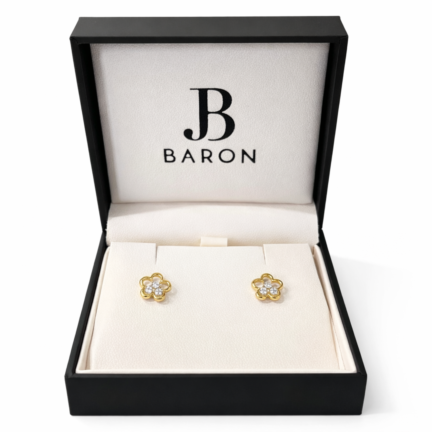 Aros Oro Amarillo 18kt Flor Circonita-3