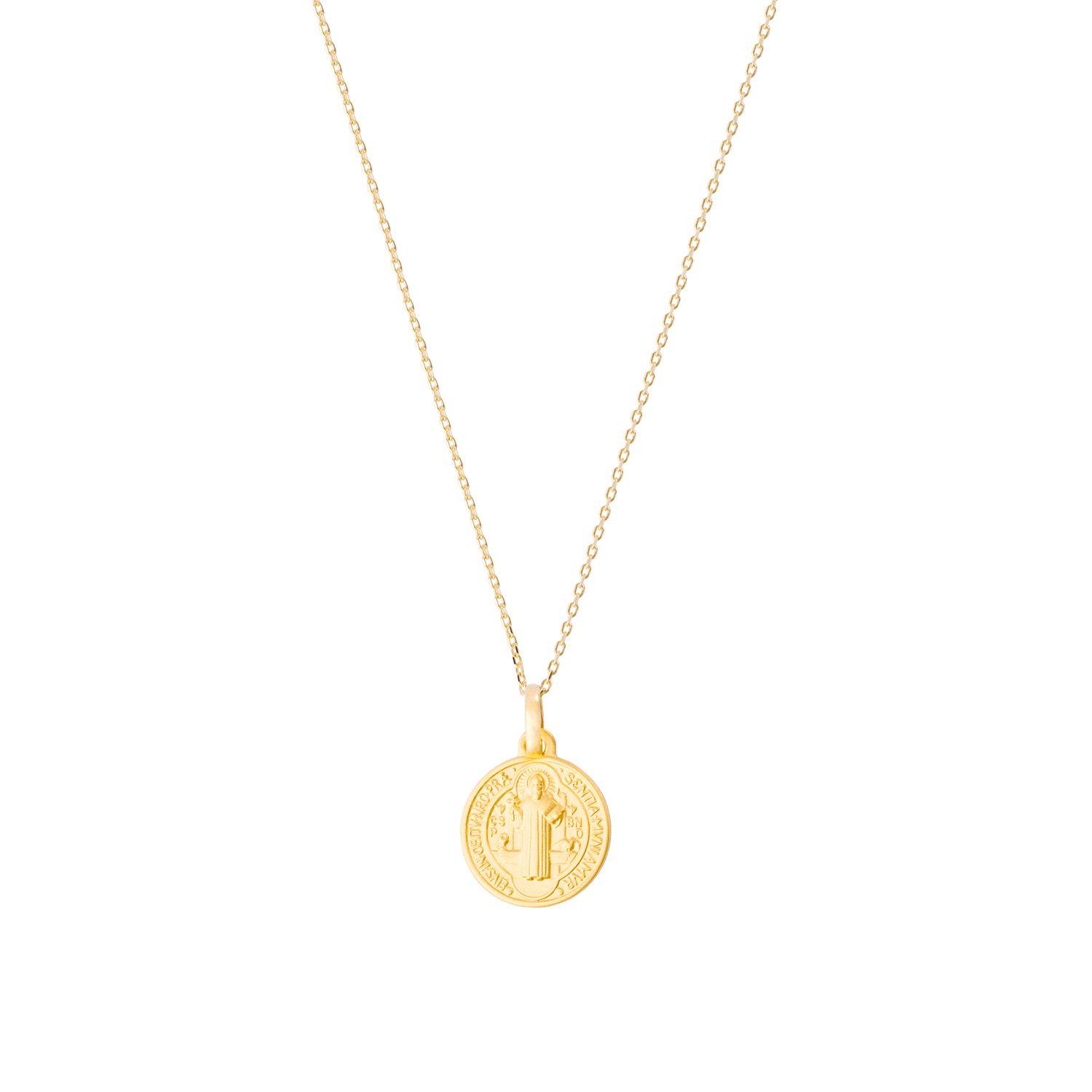 Colgante de Oro 18kt Escapulario Sanbenito Monje 14mm-3