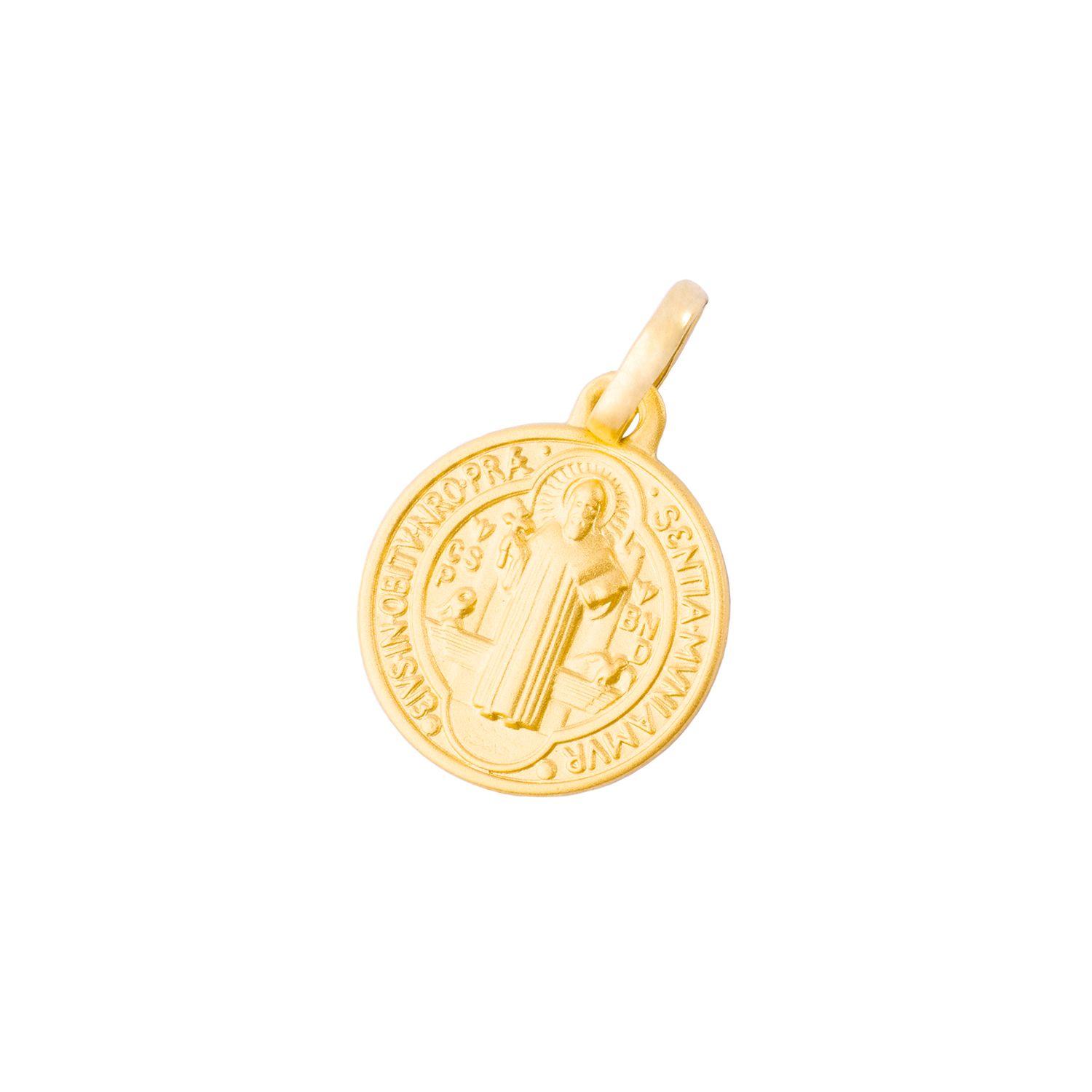 Colgante de Oro 18kt Escapulario Sanbenito Monje 14mm-0