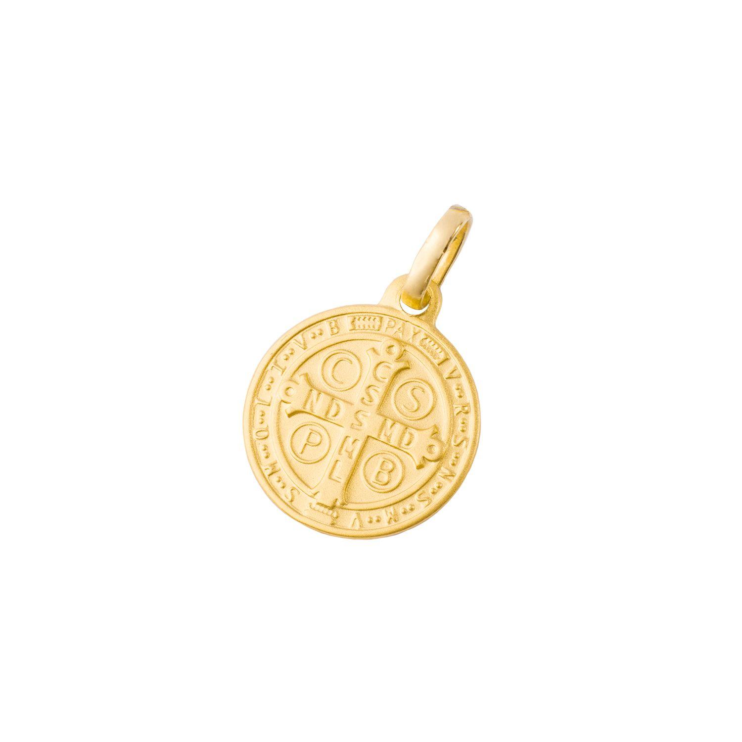 Colgante de Oro 18kt Escapulario Sanbenito Monje 14mm-1