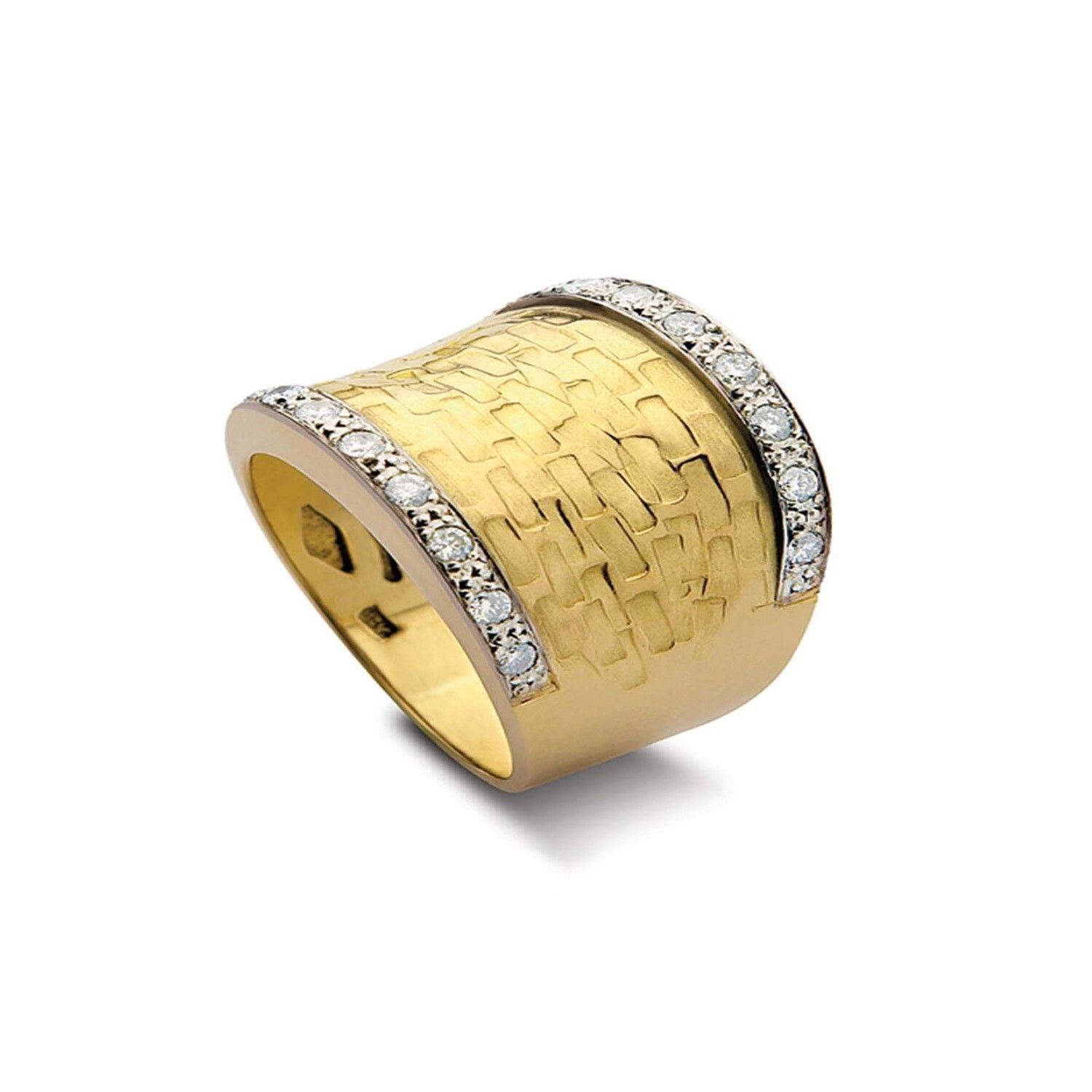 Anillo de Oro Amarillo 18kt Modelo Vetuz con 16 Diamantes Corte Brillante 2pts-1