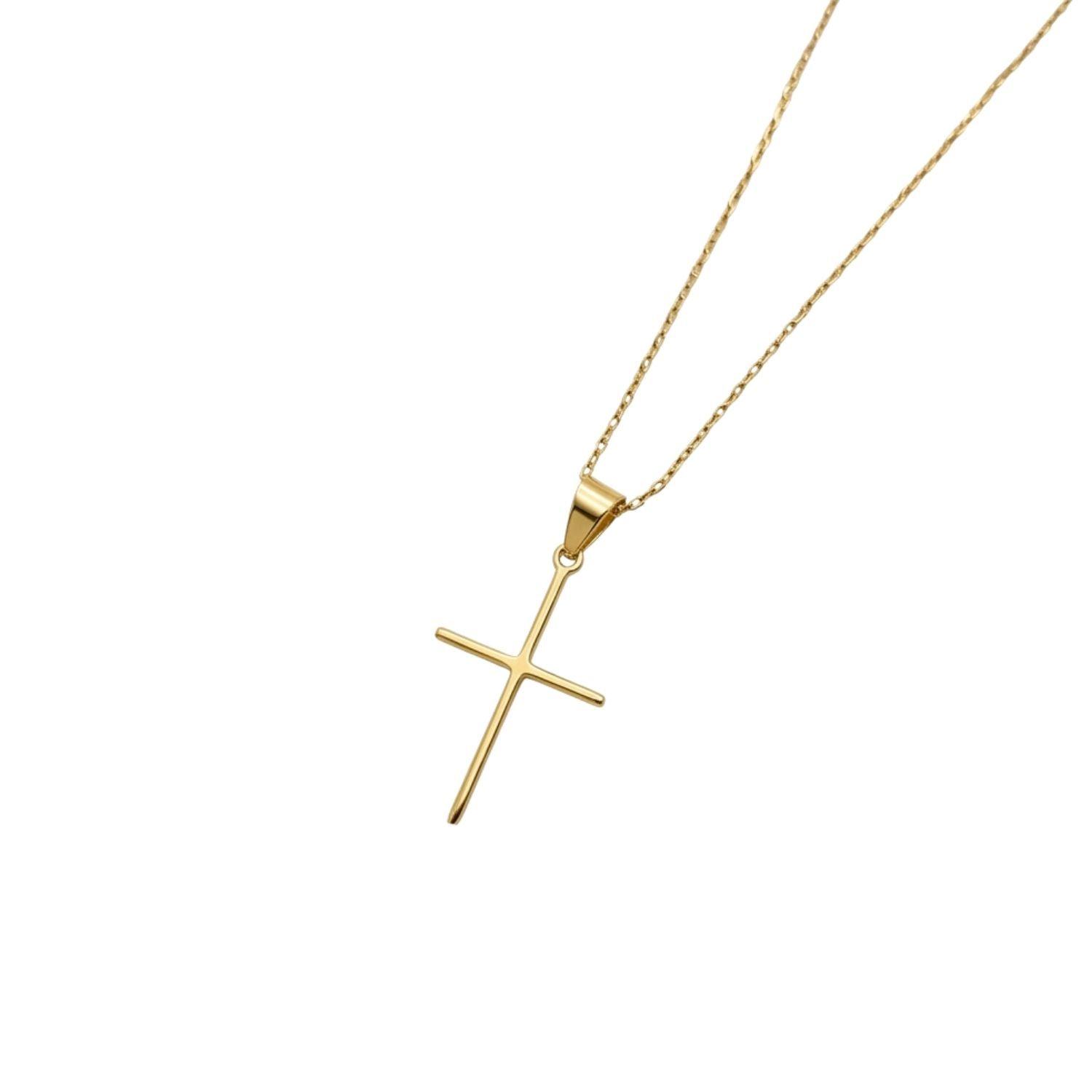 Colgante de Oro Miel 18kt Cruz Lisa-1