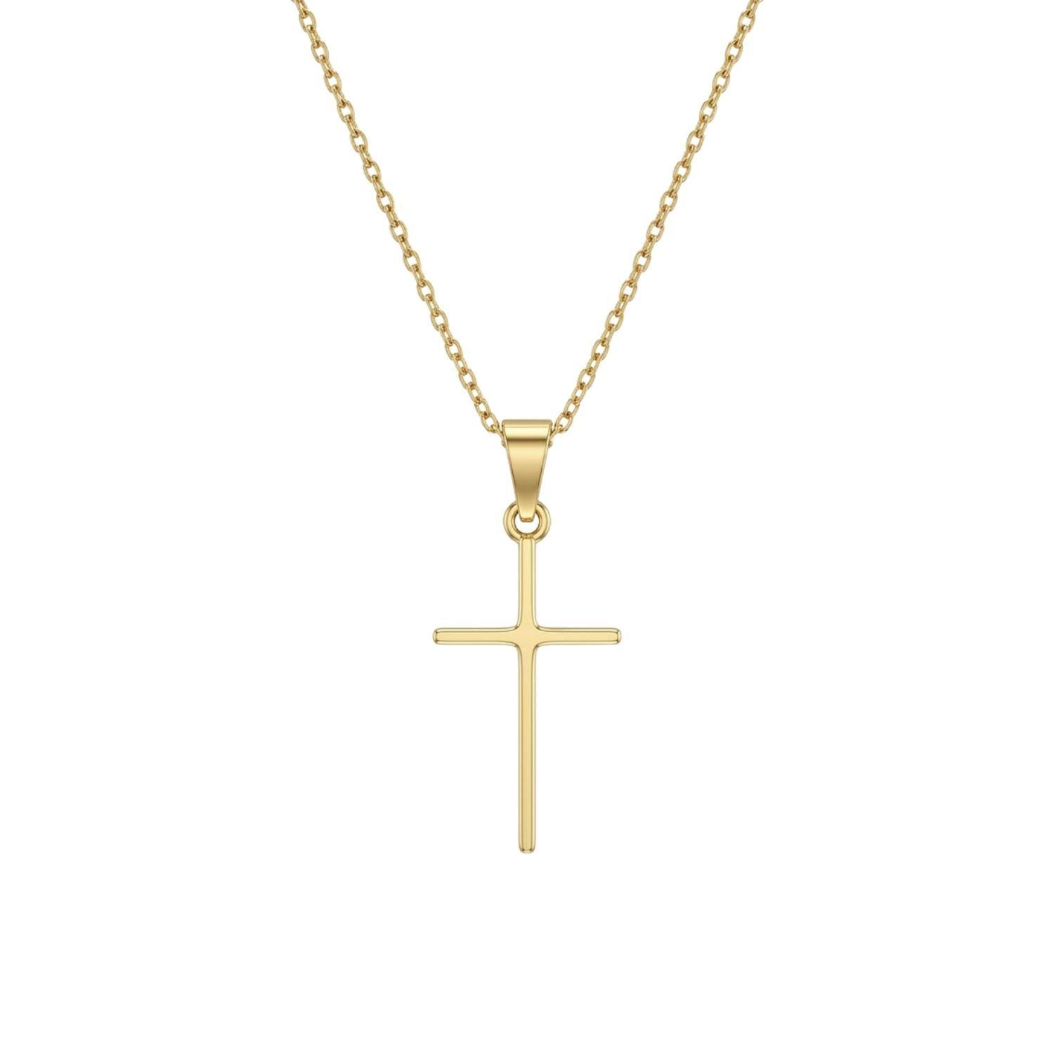 Colgante de Oro Miel 18kt Cruz Lisa-2