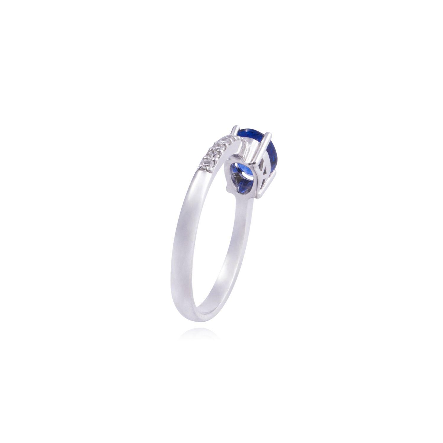 Anillo Oro Blanco 18kt Diamantes de 19Pts 1,07Qlts Zafiro-2