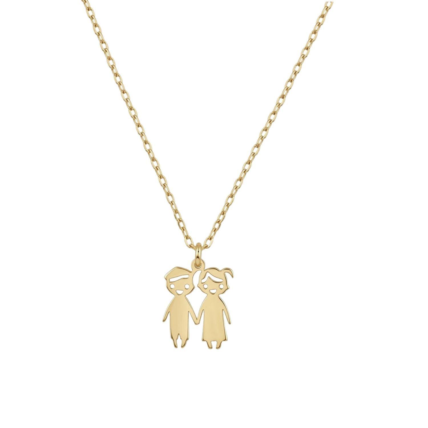 Colgante de Oro Miel 18kt Niños Pequeños-2
