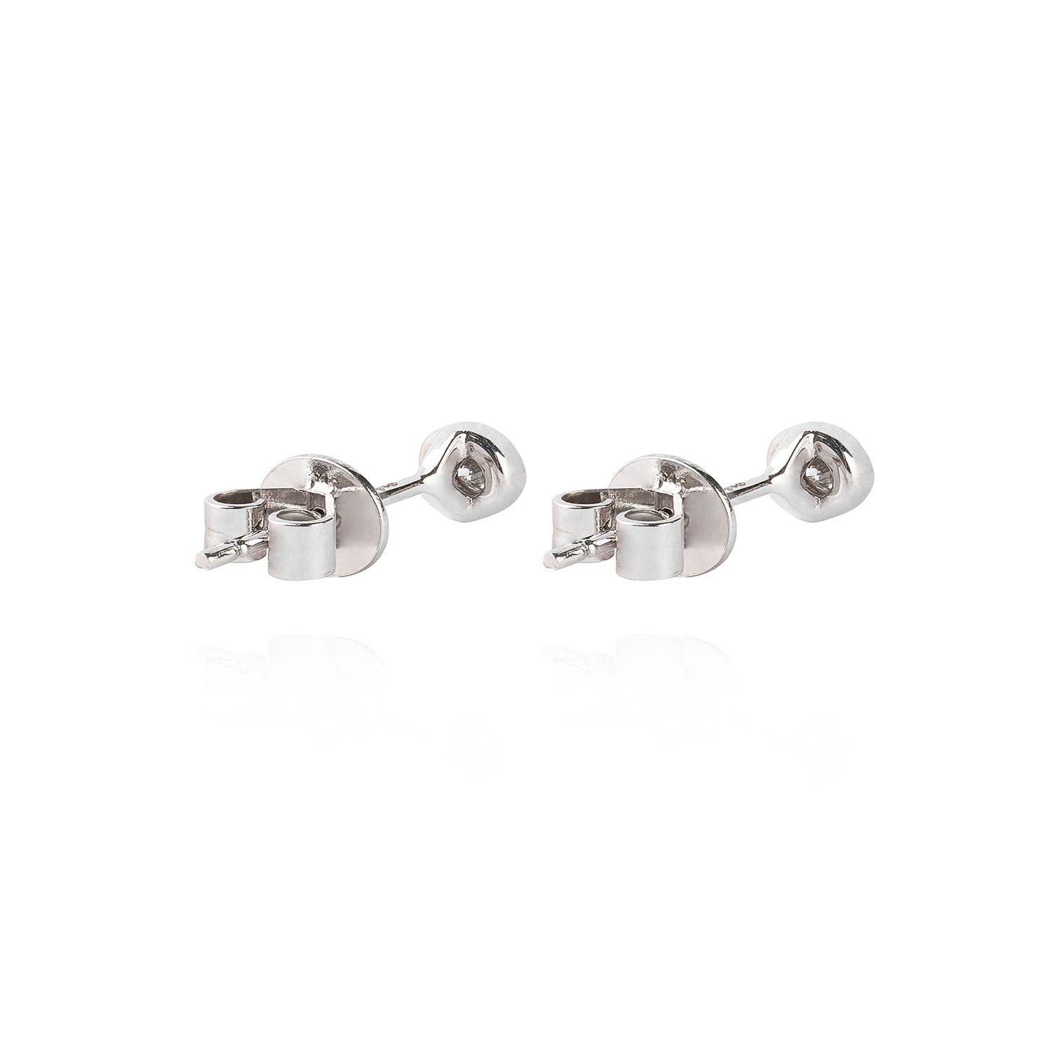 Aros Oro Blanco 18kt Diamantes Punto de Luz 12pts  SI/H-1