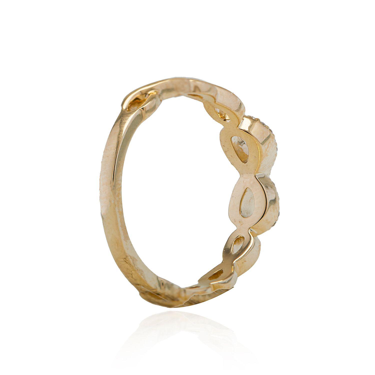 Anillo Oro Amarillo 18kt Infinito con Diamantes 7Pts SI/H-2