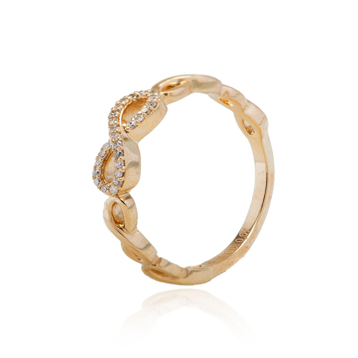 Anillo Oro Amarillo 18kt Infinito con Diamantes 7Pts SI/H-0