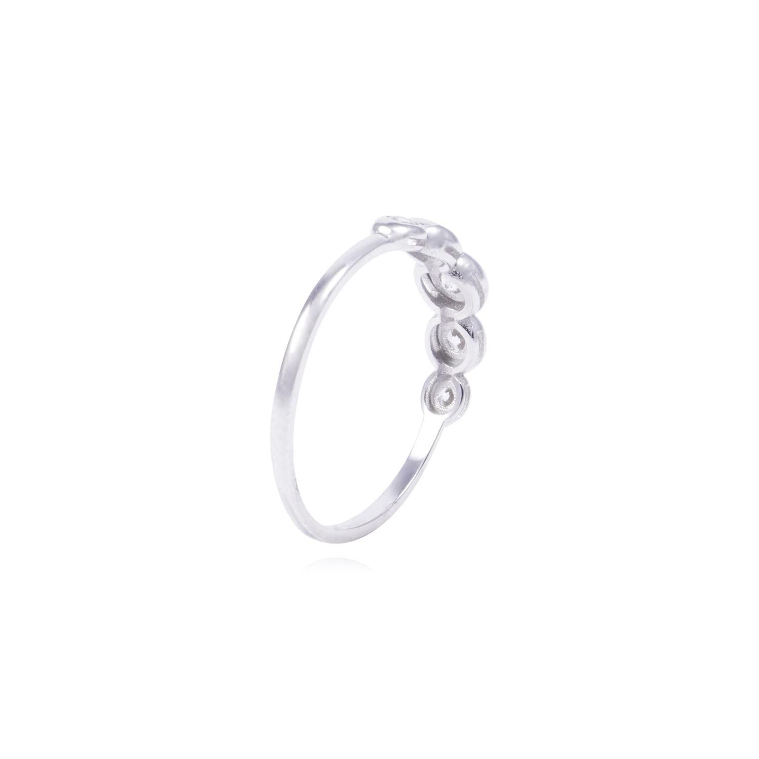 Anillo Oro Blanco 18kt de Compromiso Abierto con Circon-2