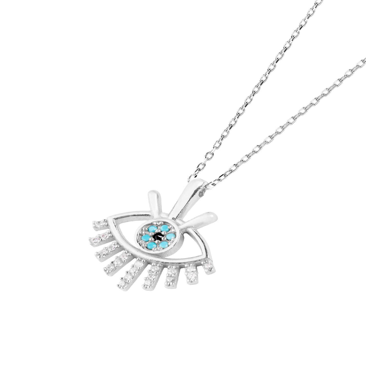 Collar de Plata Esterlina 925 Ojo Circon-1