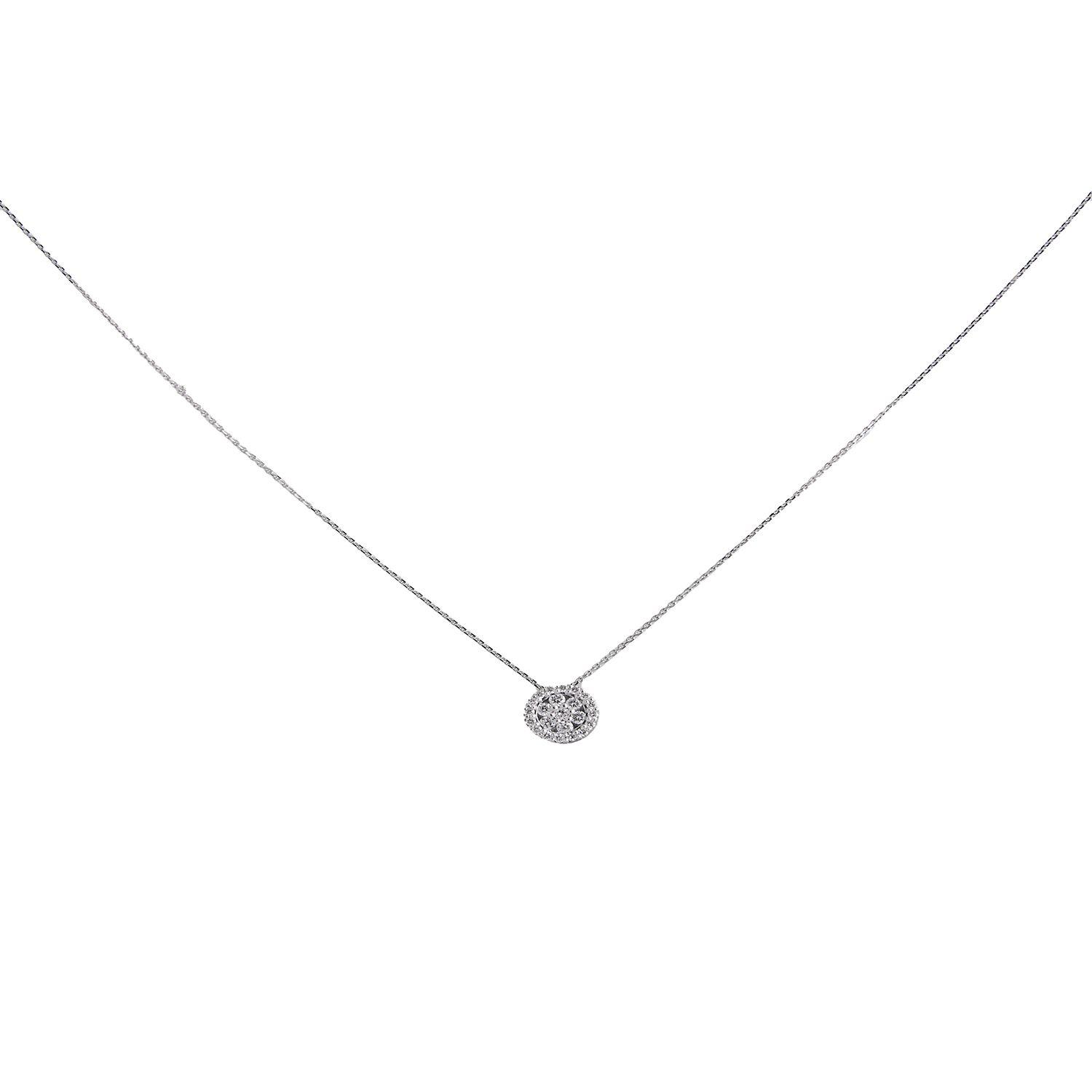 Collar Oro Blanco 18kt Diamantes 18 Pts Total SI/H-2