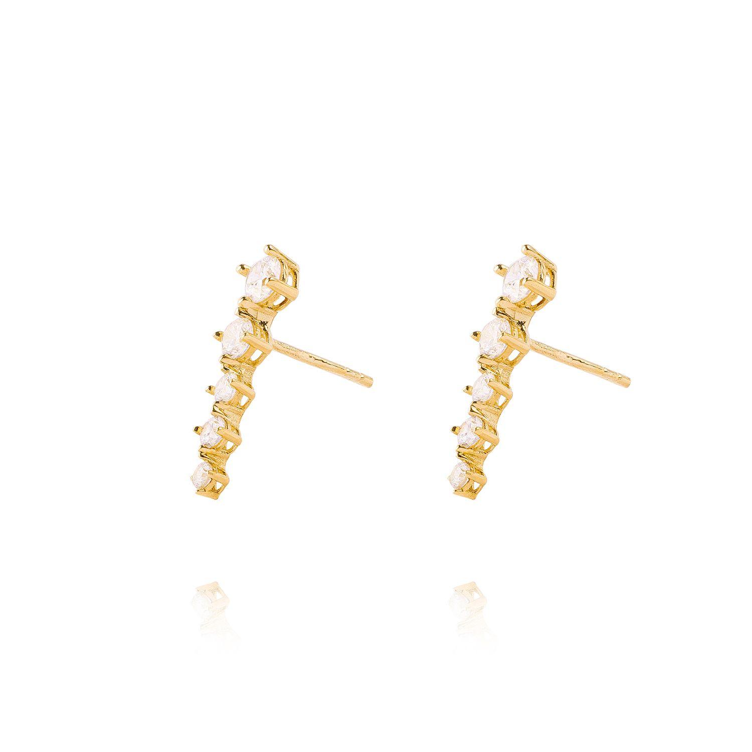 Aros de Oro 18kt Modelo Circón Puntos-0