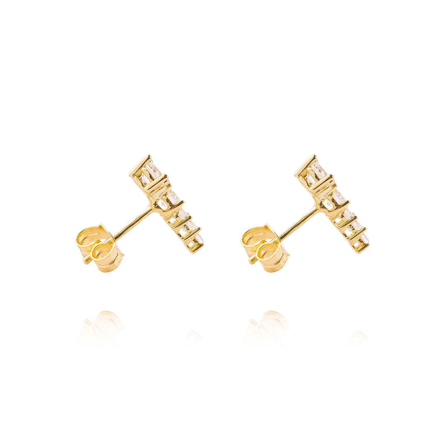 Aros de Oro 18kt Modelo Circón Puntos-2