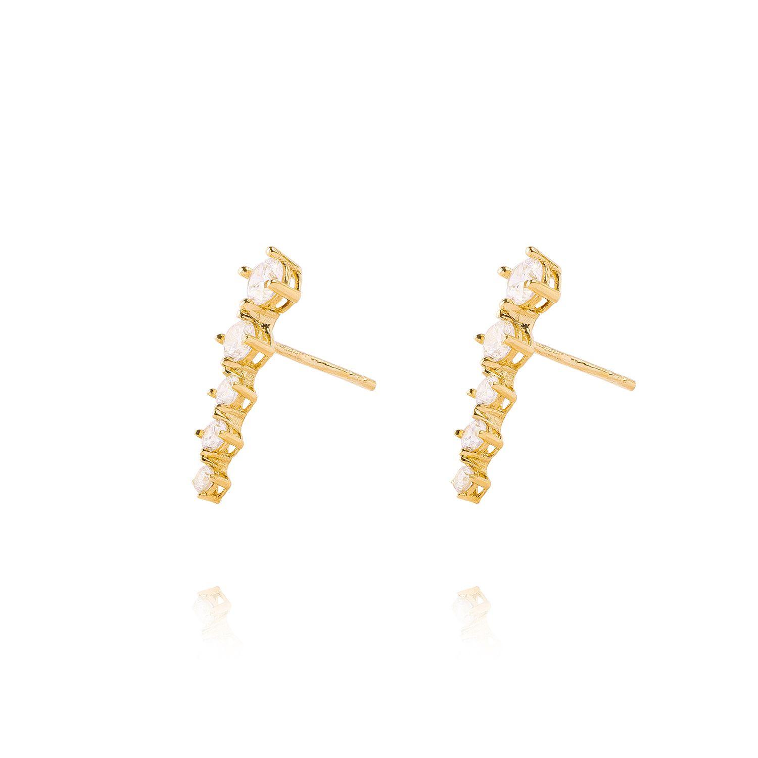 Aros de Oro 18kt Modelo Circón Puntos-0