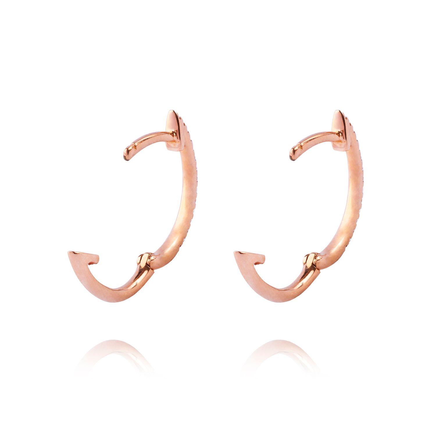 Aros de Oro 18kt con Diamantes de 8Pts Corte Brillante Total-2