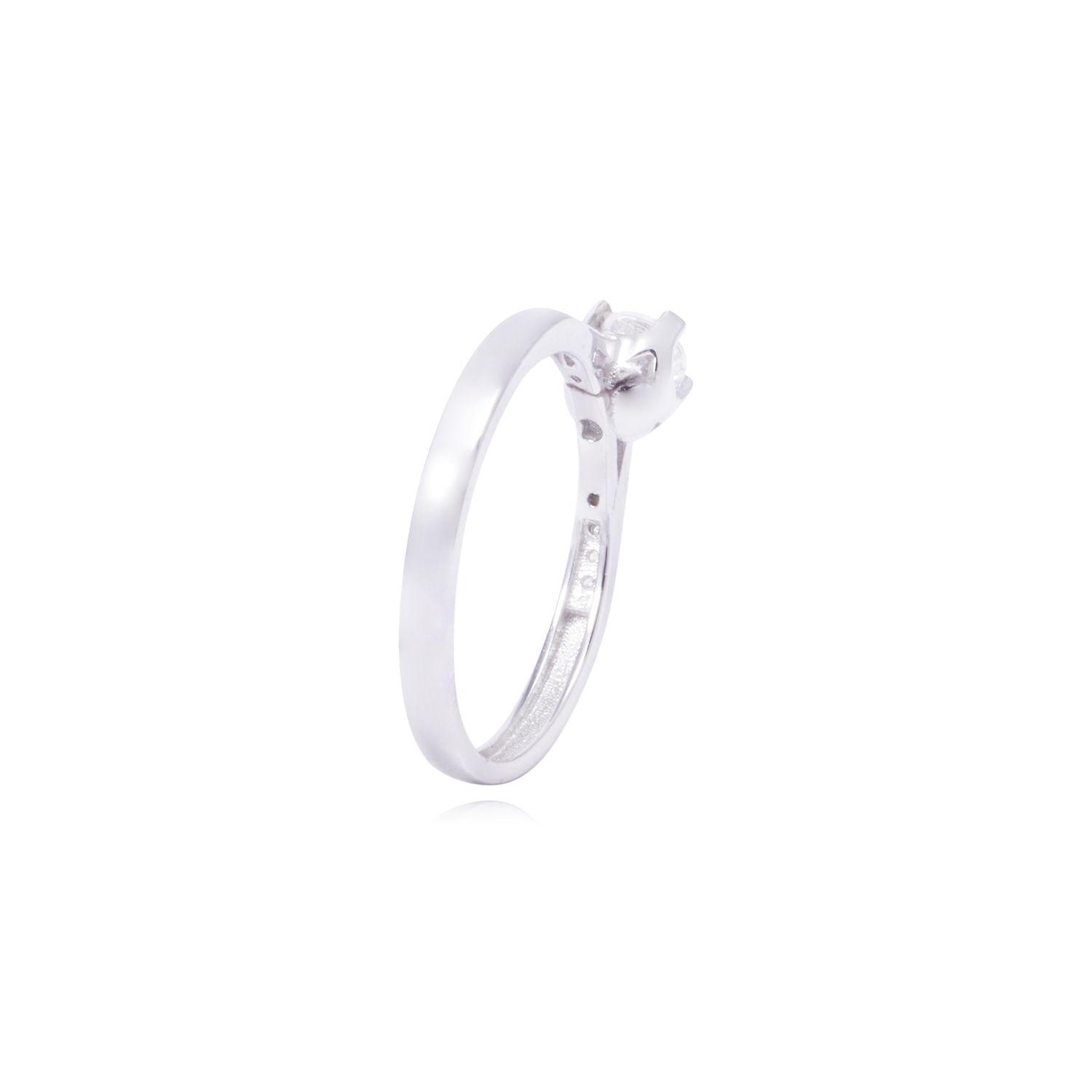 Anillo Oro Blanco 18kt Solitario con Engaste Redondo y Riel-2