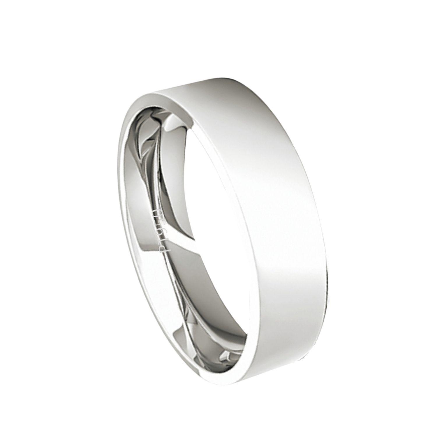 Argolla Matrimonio de Platino Modelo Tubo Sagres de 5,0mm-2