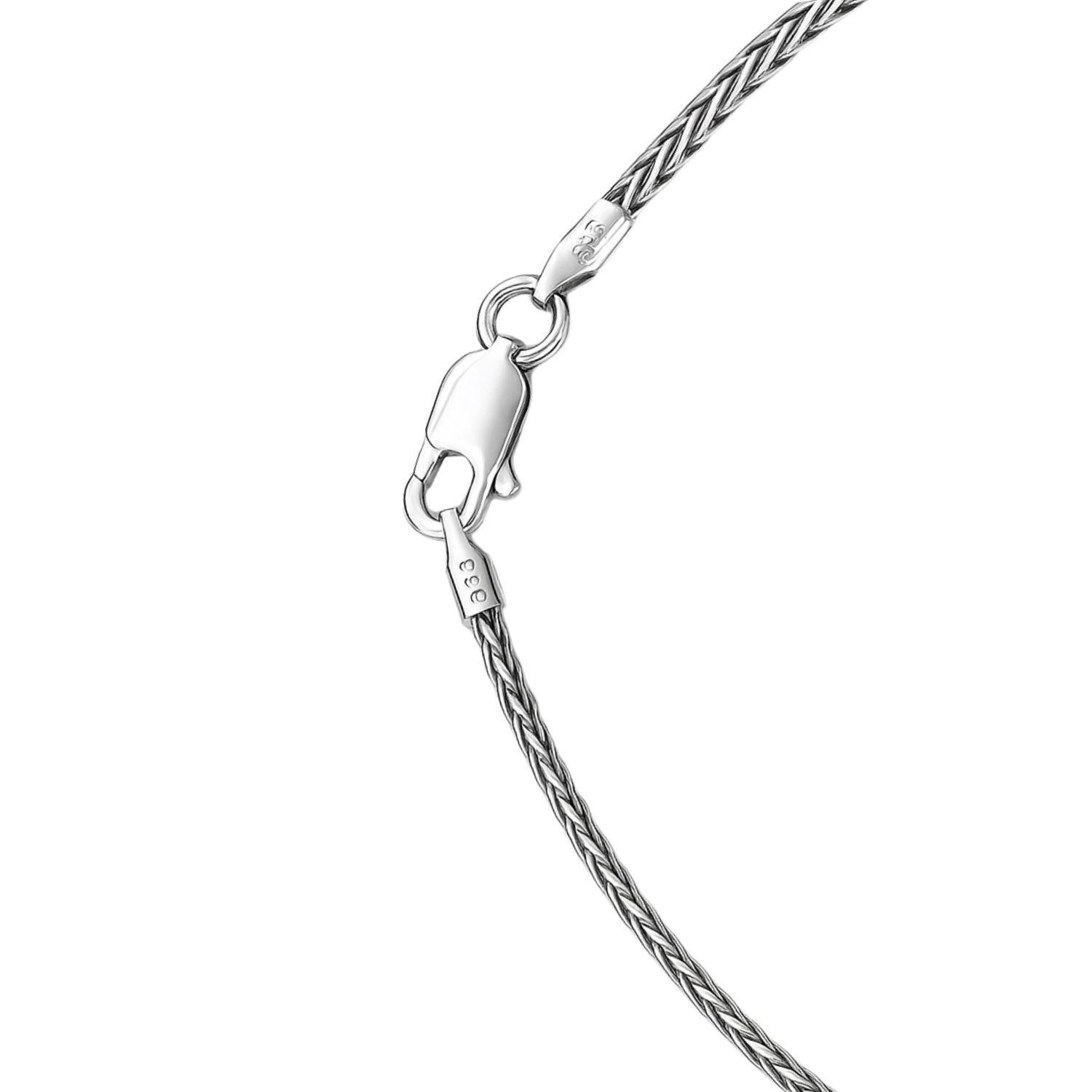 Cadena de Plata Esterlina 925 Mouse Tail Trenzada-2