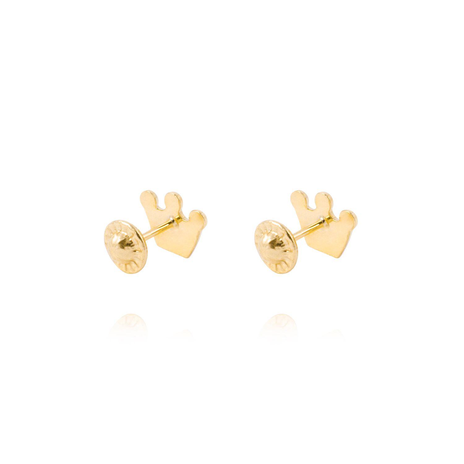 Aros de Oro 18kt Corona con Nacar. Abridor-2
