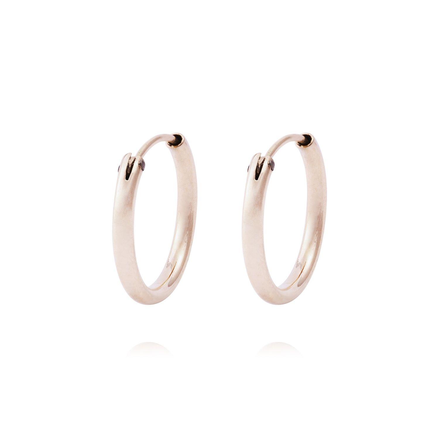 Aros Oro Miel 18kt  Argolla 10mm-0