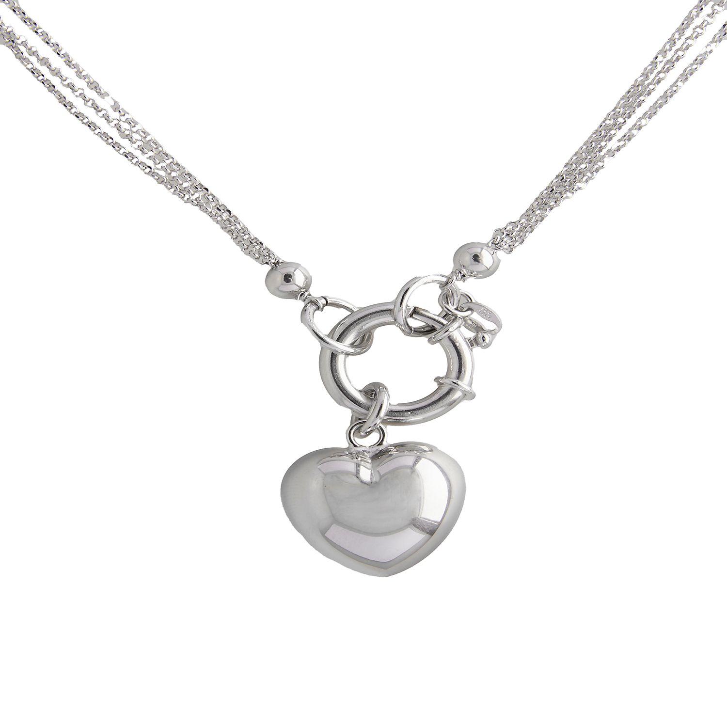 Collar Plata Esterlina 925 Corazón Timón-2