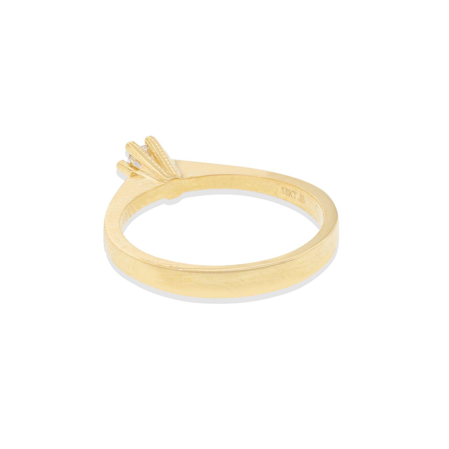 Anillo Compromiso de Oro 18kt Solitario Circón 6 grifas.-2