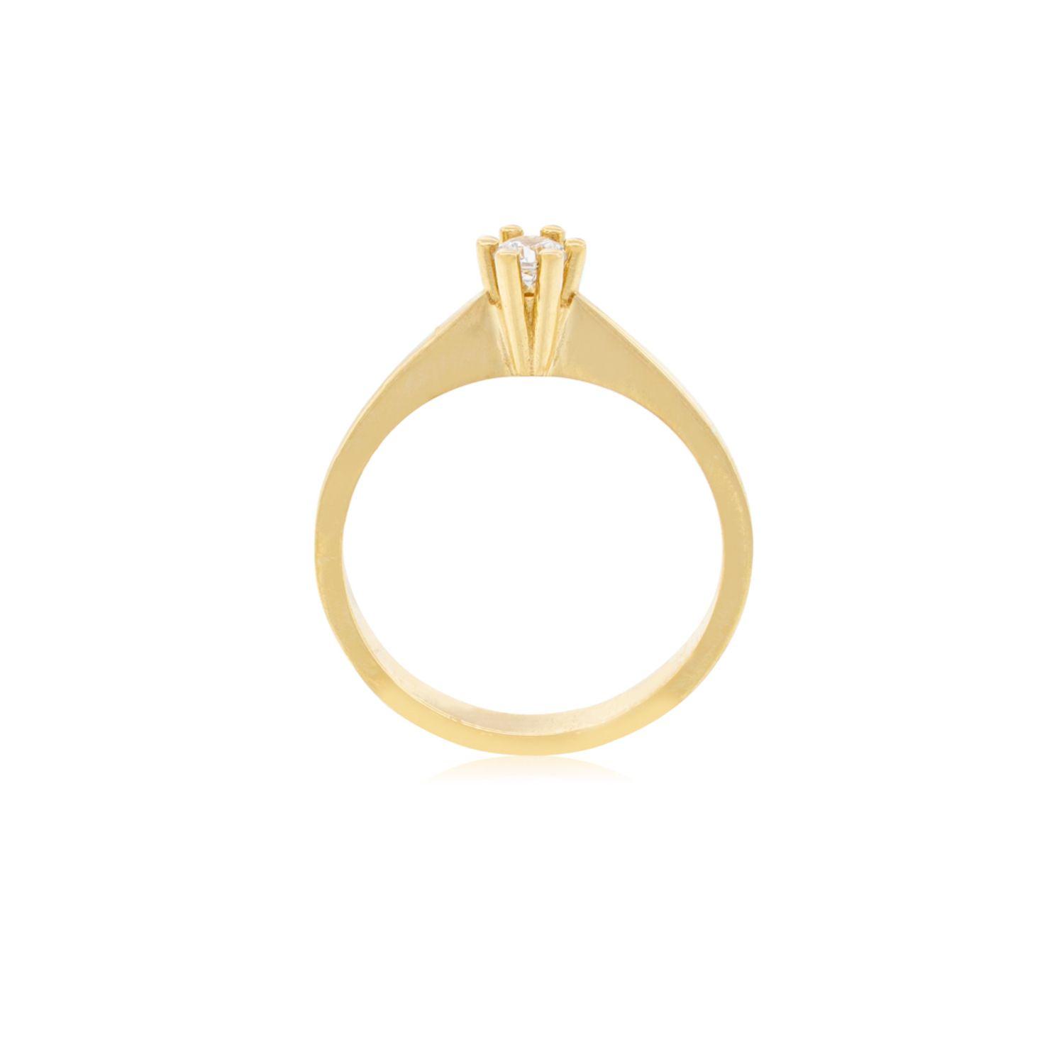 Anillo Compromiso de Oro 18kt Solitario Circón 6 grifas.-2