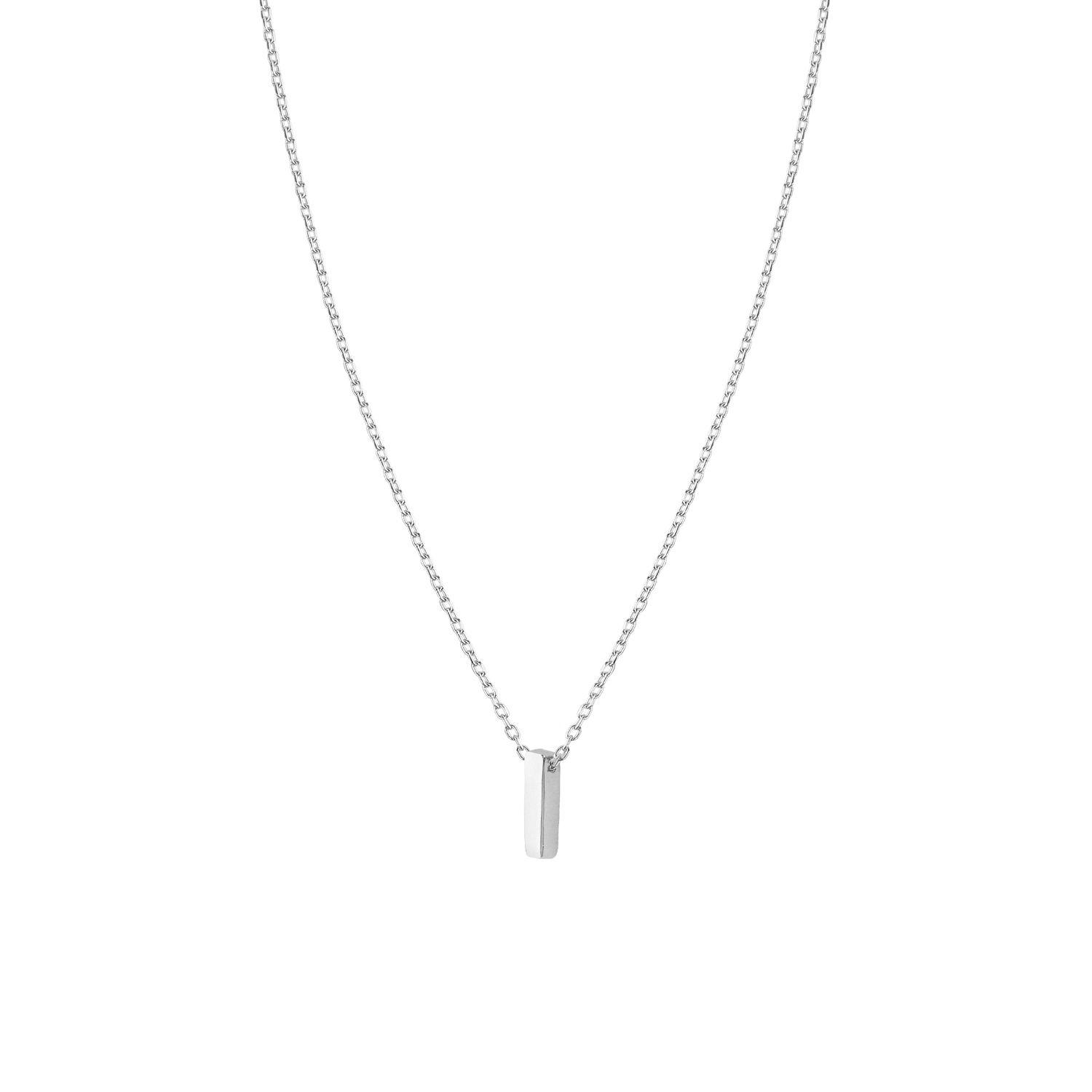 Collar de Plata Esterlina 925 Letra I Lisa-2
