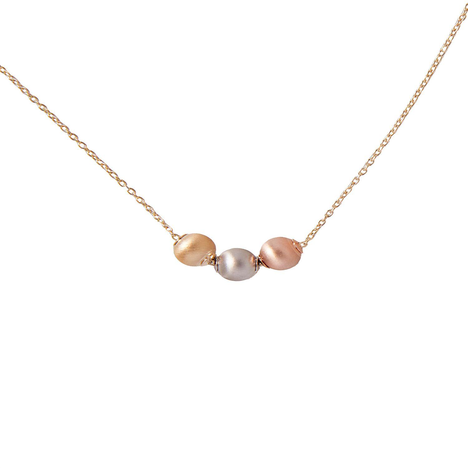 Collar de Oro 18kt Tres Bolitas-2