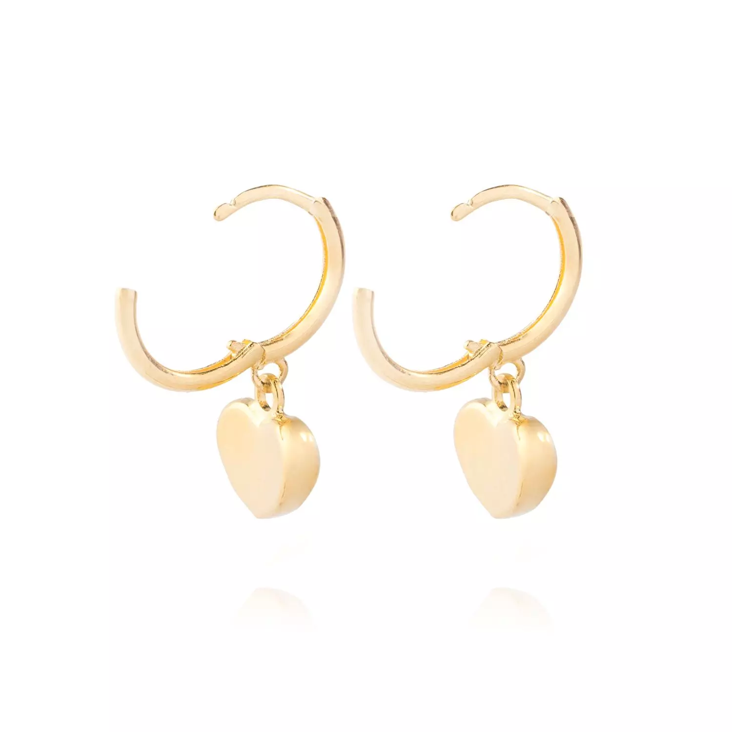 Aros Oro Amarillo 18kt Corazón Colgante-2