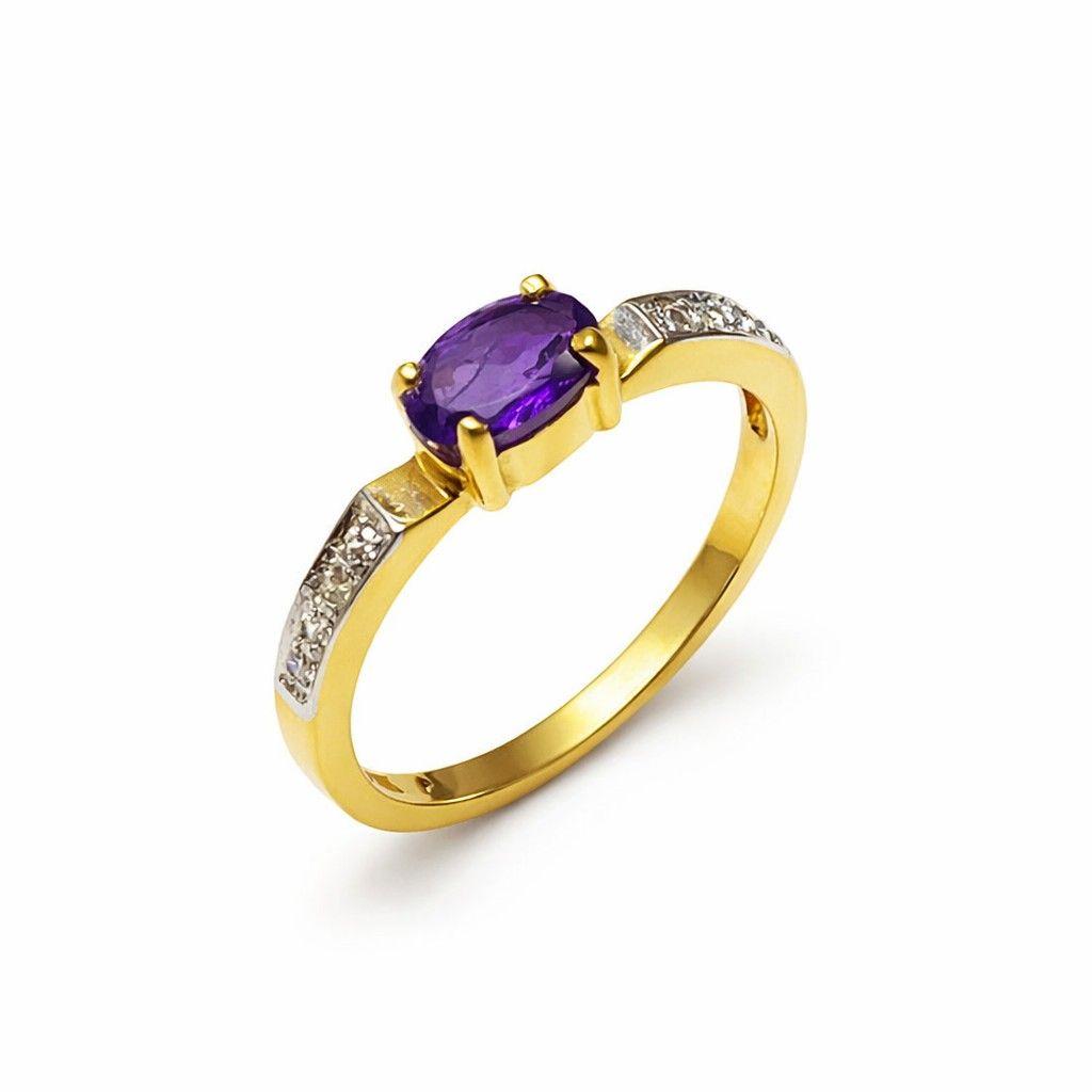 Anillo Oro Amarillo 18kt Luz Amatista-2
