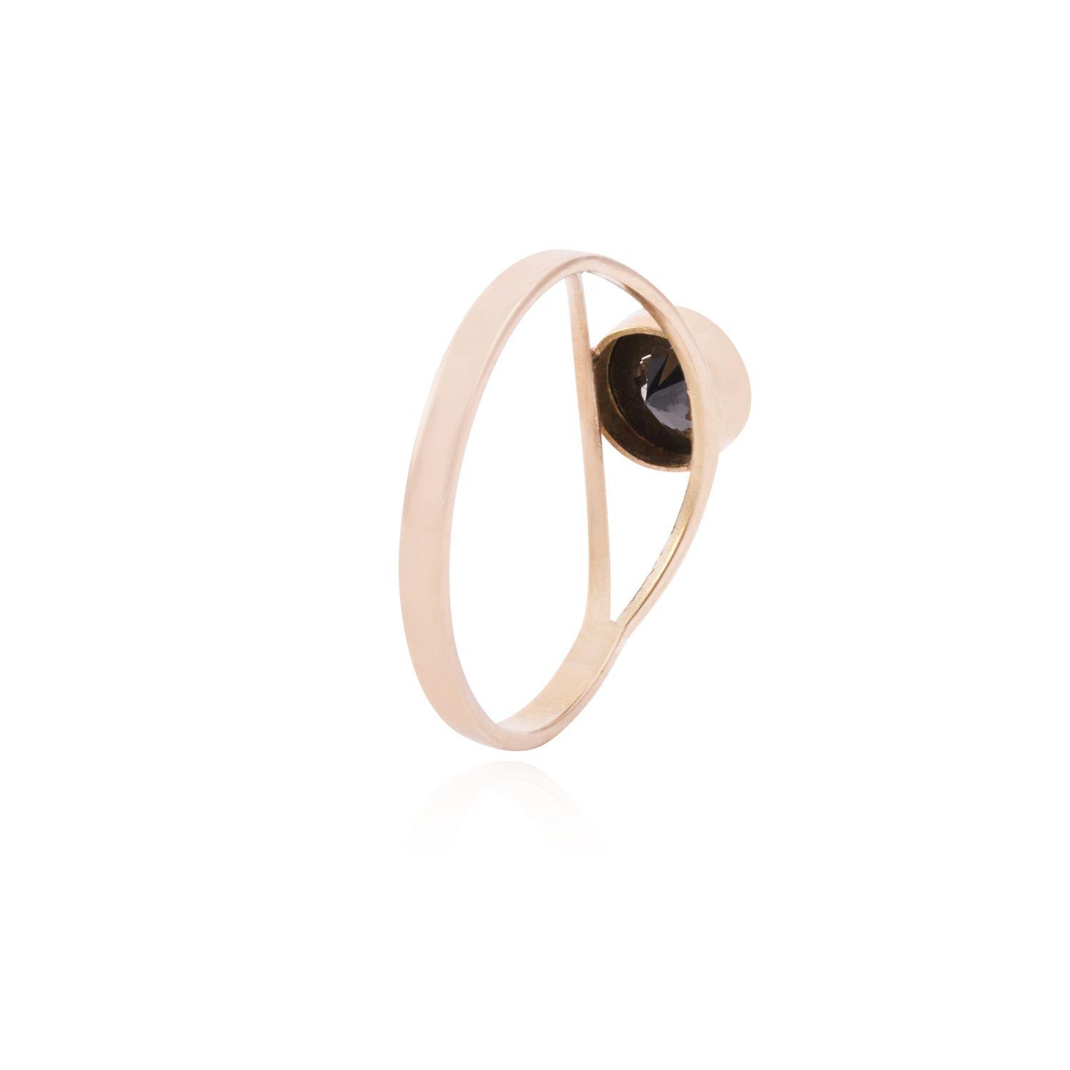 Anillo Oro Miel 18kt Moderno Onix 6mm-2