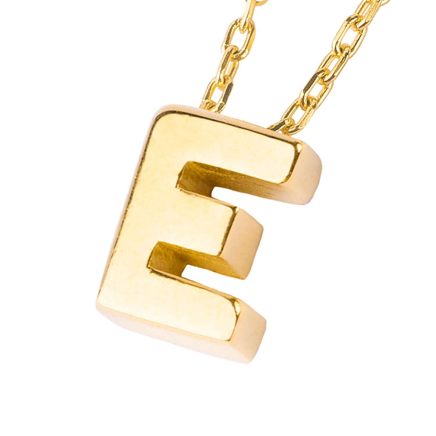 Collar de Oro 18kt Letra E-1