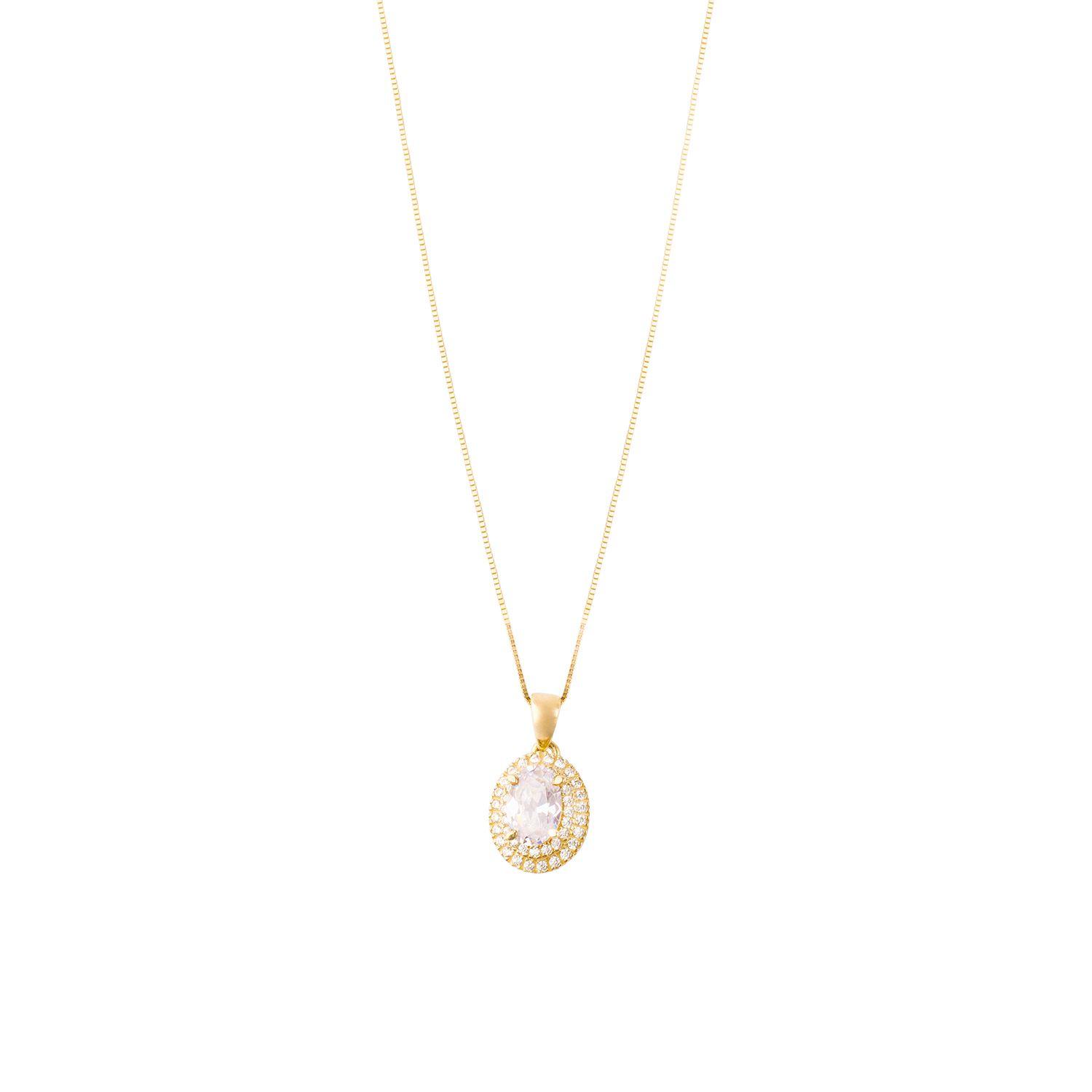 Colgante de Oro 18kt Ovalado Doble Riel-2