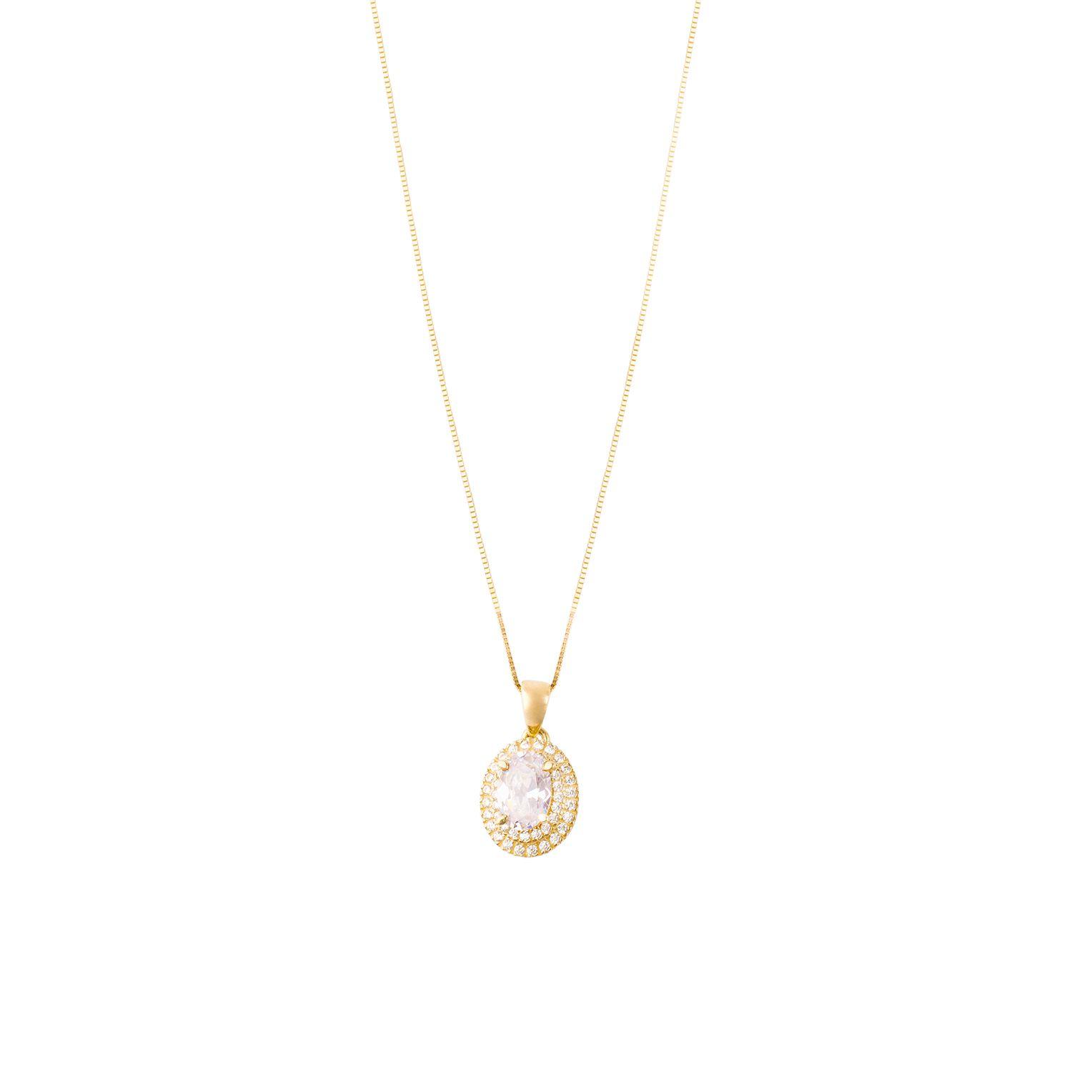 Colgante de Oro 18kt Ovalado Doble Riel-2
