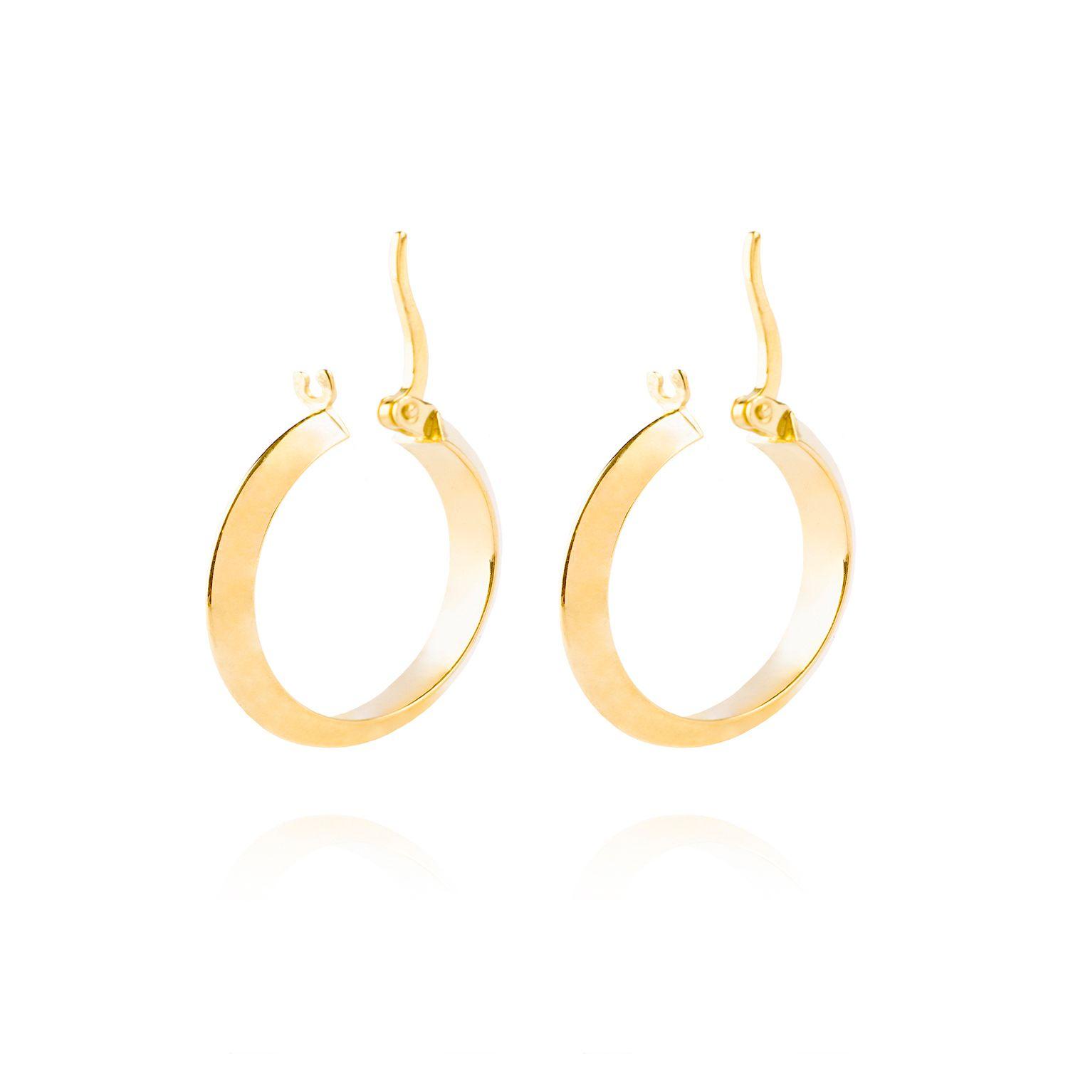 Aros de Oro 18kt Argollas tubo triangular 25mm-1