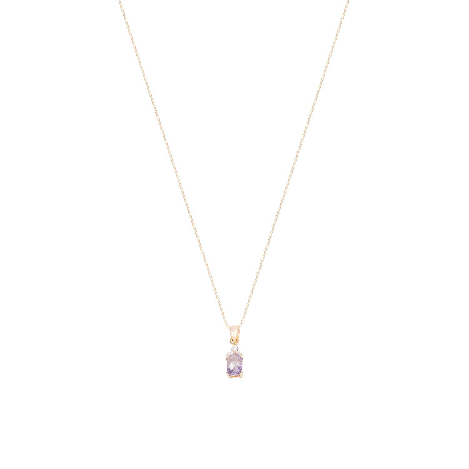 Colgante Oro Amarillo 18kt Amatista Cz Y Circonitas-2