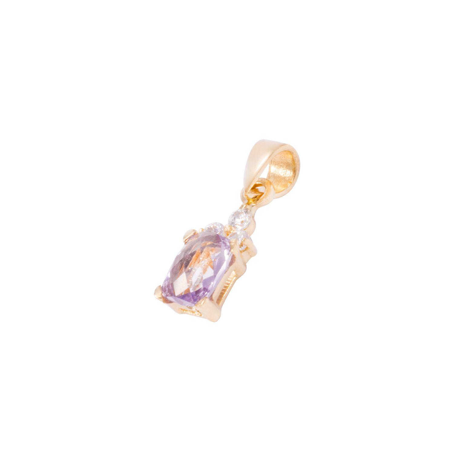 Colgante Oro Amarillo 18kt Amatista Cz Y Circonitas-0