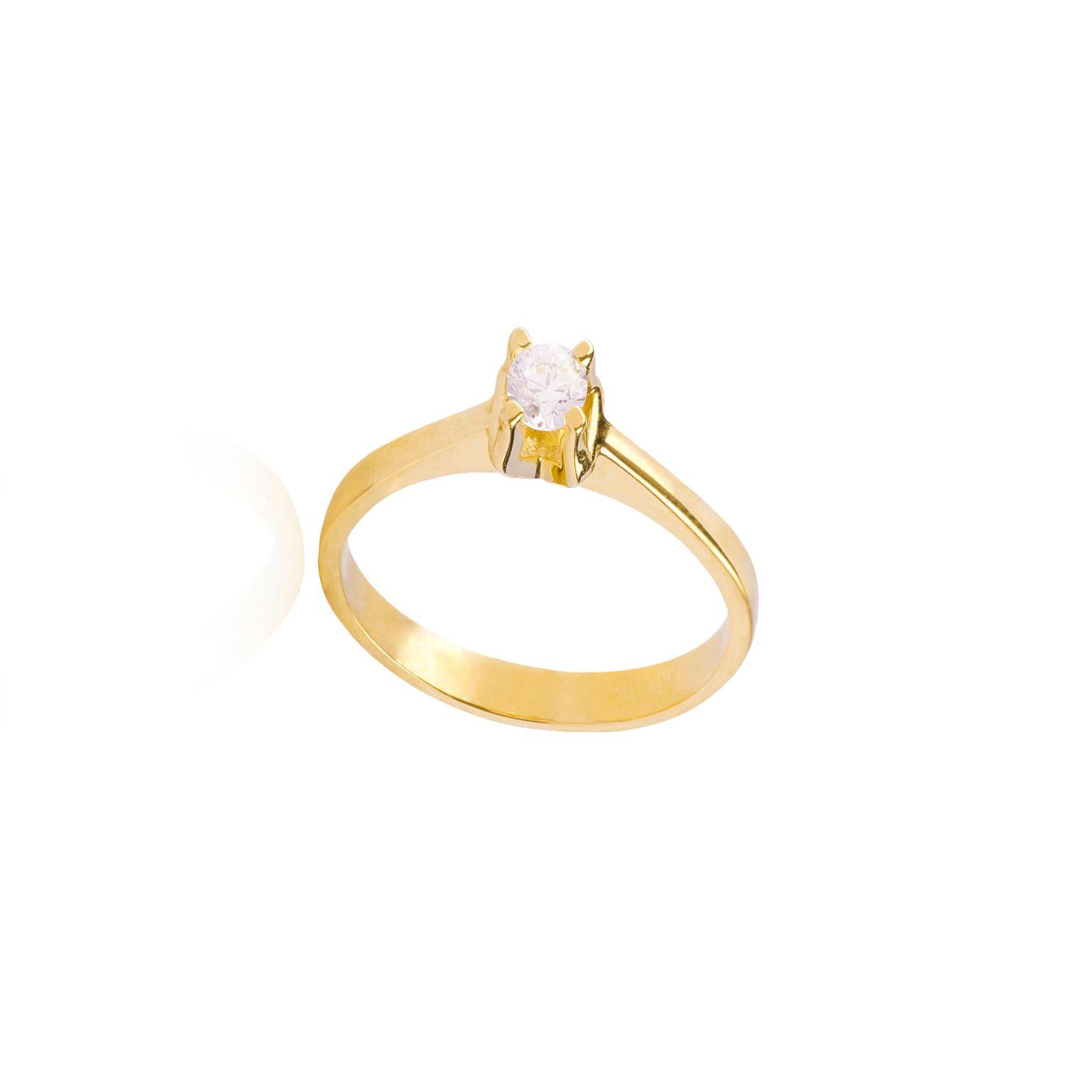 Anillo Compromiso de Oro 18Kt Solitario Circón 4mm-2