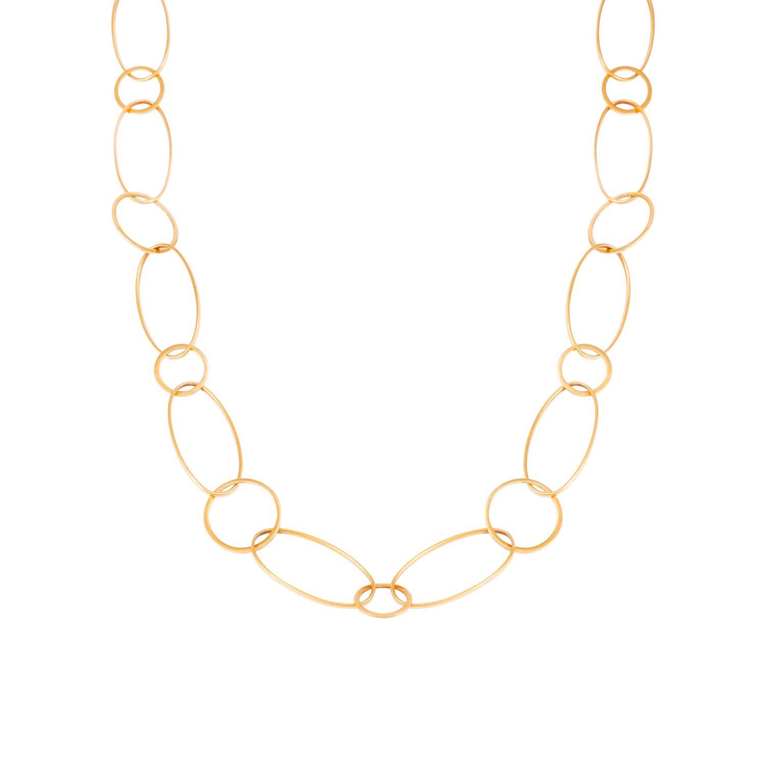 Cadena Oro Amarillo 18kt Ovalos y Círculos Delgados-2