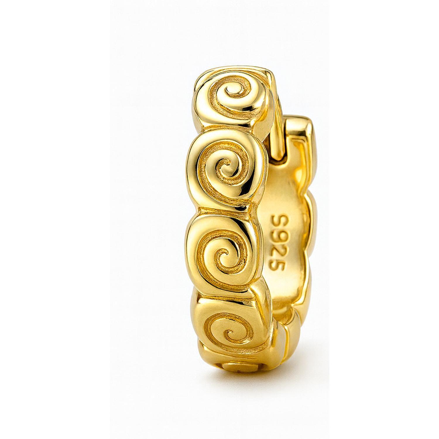 Aros Revestidos en Oro 18kt Argollas Espirales-2