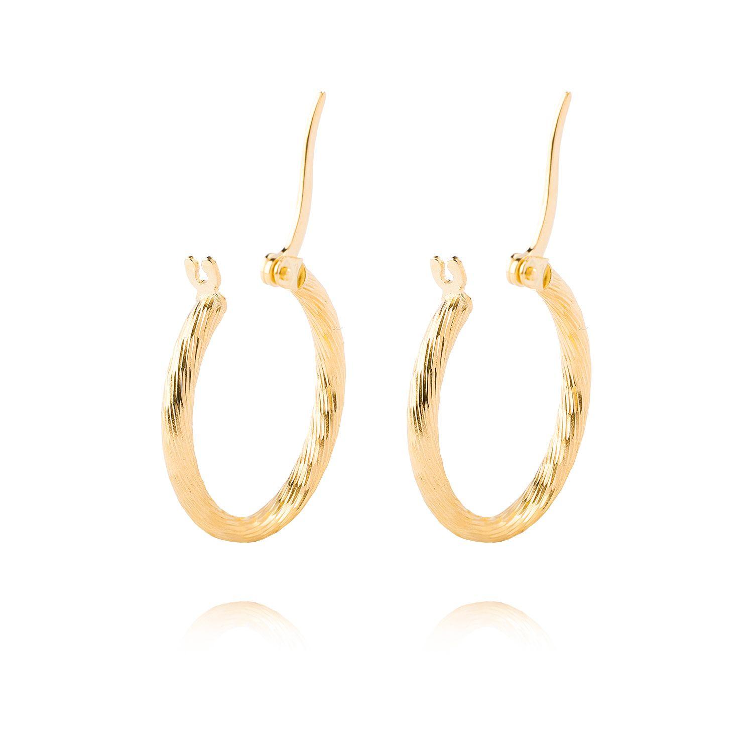Aros de Oro 18kt Argollas Biseladas 2mm-2