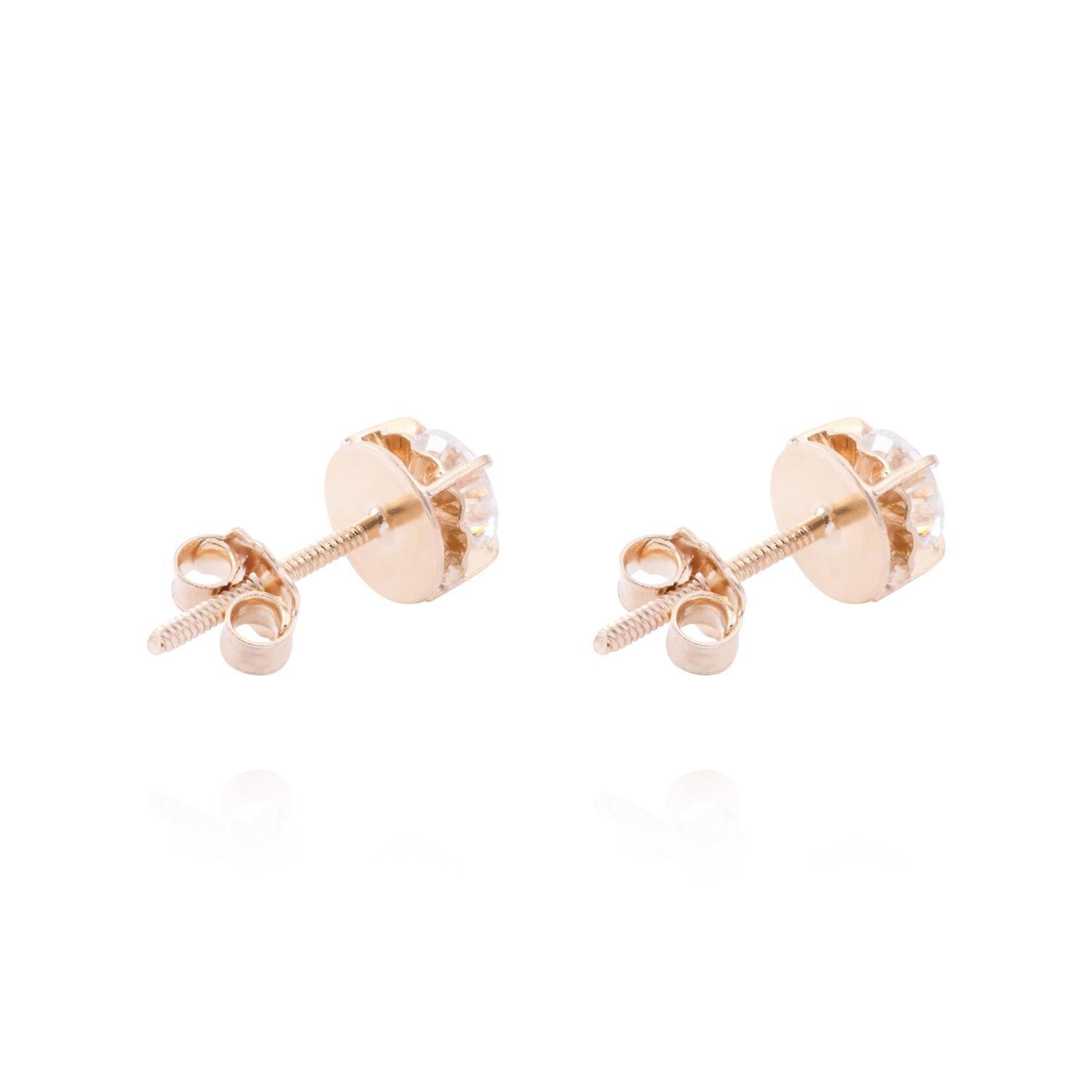 Aros Oro Miel 18kt Chatón 5mm-2