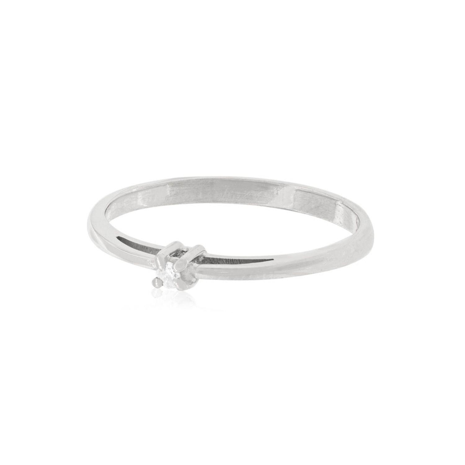 Anillo Compromiso Oro Blanco 18kt Mónaco Solitario de 12ptos-2