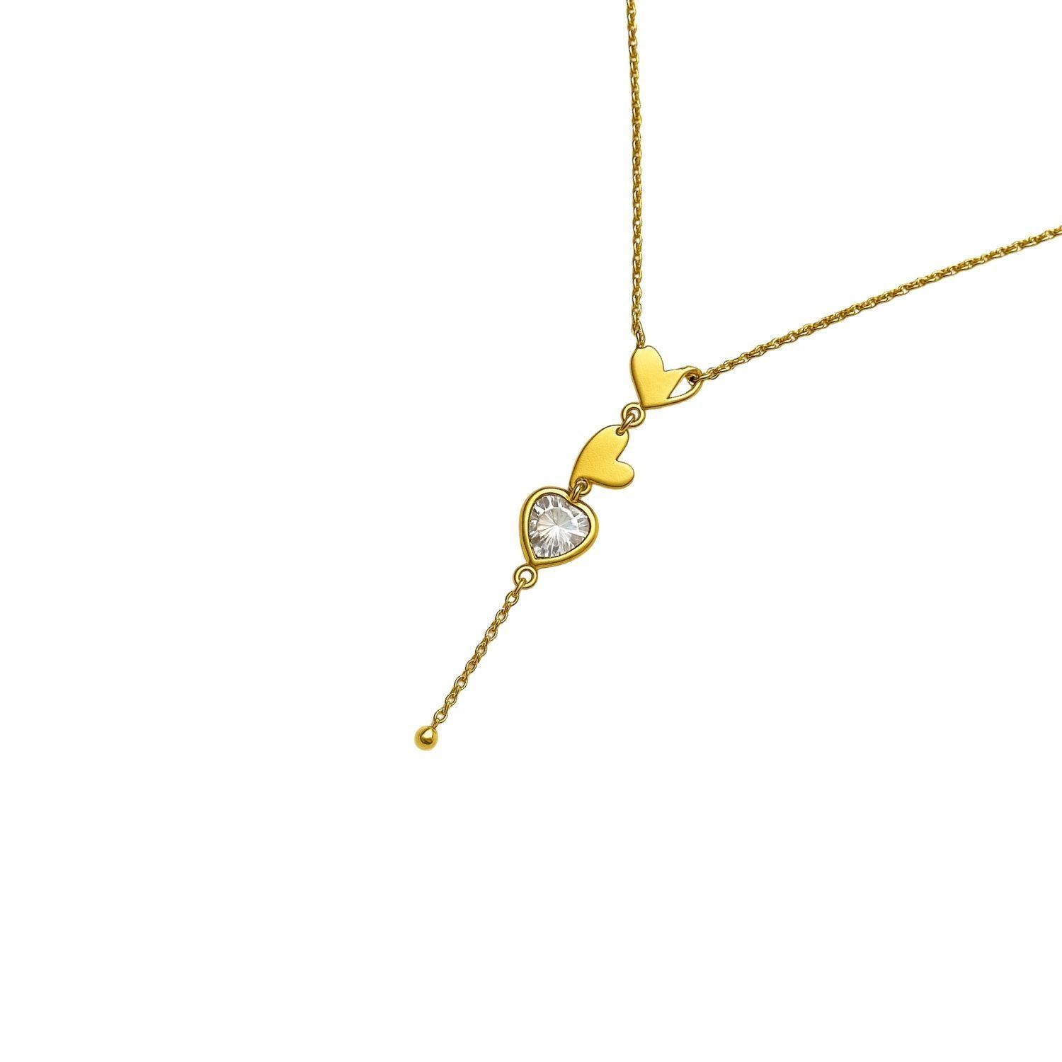 Collar Oro Amarillo 18kt Corazón Circonita-2