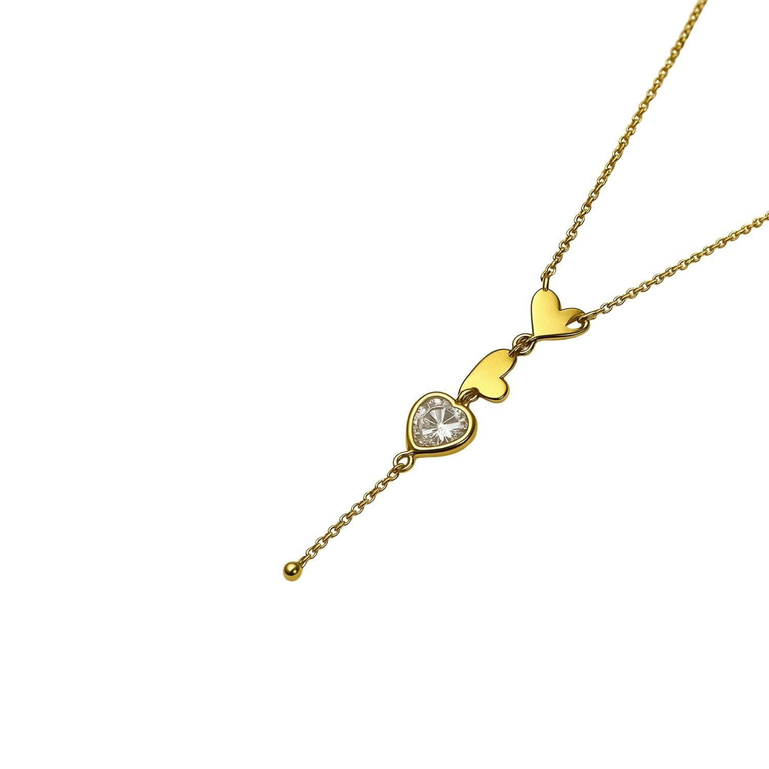 Collar Oro Amarillo 18kt Corazón Circonita-4