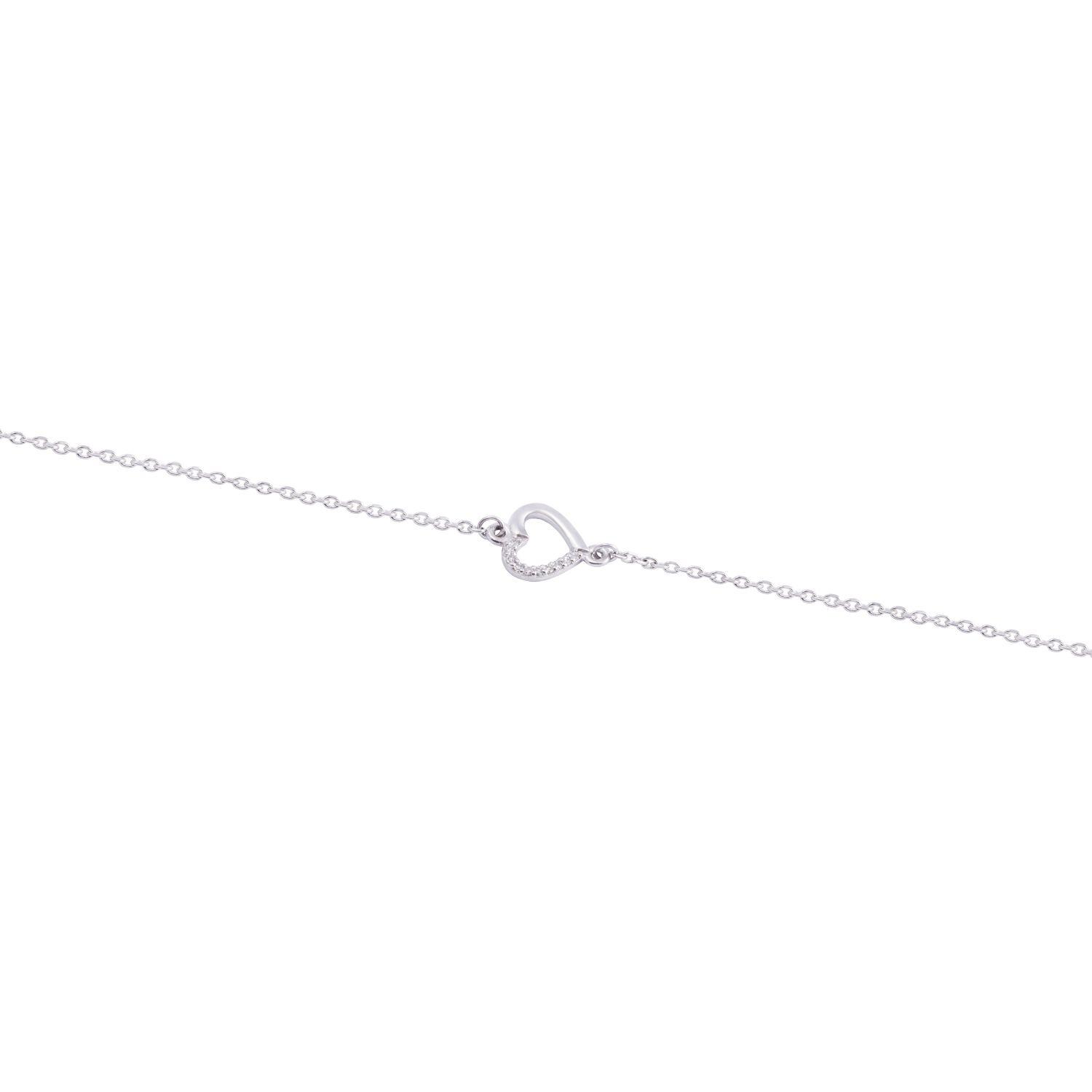 Pulsera de Oro 18kt Corazón 2 puntos de diamante-1